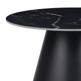 Tavolinë kafeje Fabrin Inart mermer i zi guri i sinterizuar-metal i zi D70x40cm
