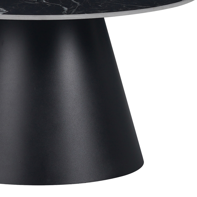 Tavolinë kafeje Fabrin Inart mermer i zi guri i sinterizuar-metal i zi D70x40cm