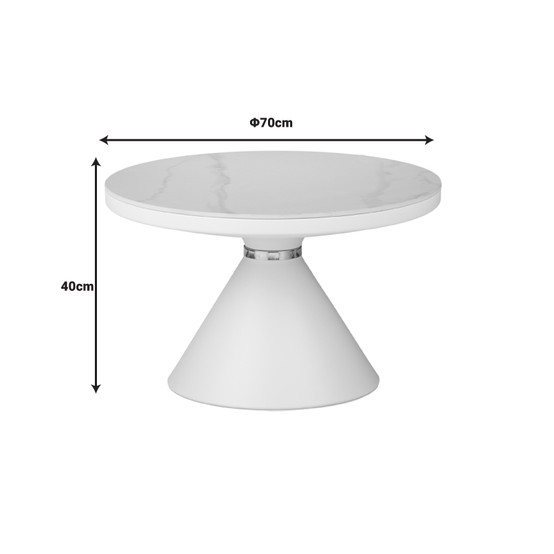 Tavolinë kafeje Coozlin Inart mermer i bardhë metal D70x40cm