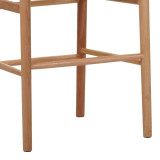 Stol bari Wishbone pakoworld lartësi mesatare rubberwood-litar në nuancë natyrale 55x49x96cm