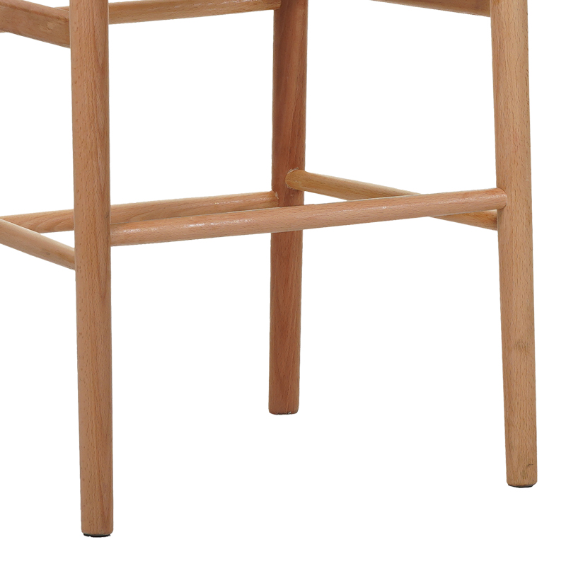 Stol bari Wishbone pakoworld lartësi mesatare rubberwood-litar në nuancë natyrale 55x49x96cm