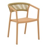 Fotel Sillia pakoworld i palosshëm pp nuancë kapuçino me rreth bezhë 55x52x74.5cm