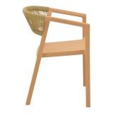 Fotel Sillia pakoworld i palosshëm pp nuancë kapuçino me rreth bezhë 55x52x74.5cm