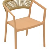Fotel Sillia pakoworld i palosshëm pp nuancë kapuçino me rreth bezhë 55x52x74.5cm
