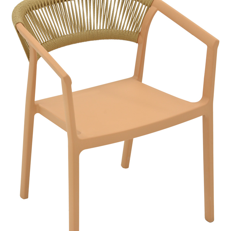 Fotel Sillia pakoworld i palosshëm pp nuancë kapuçino me rreth bezhë 55x52x74.5cm