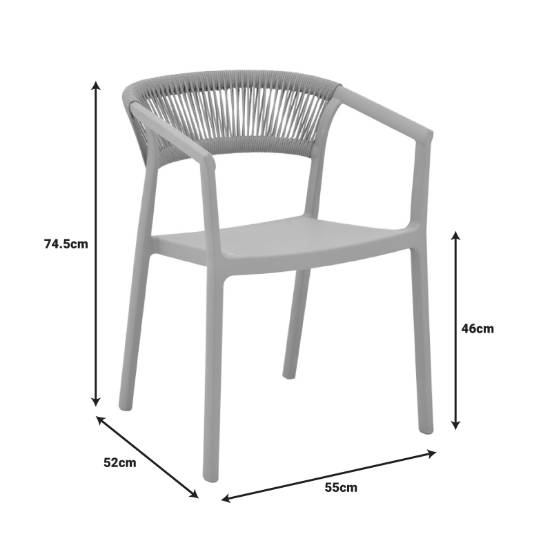 Fotel Sillia pakoworld i palosshëm pp nuancë kapuçino me rreth bezhë 55x52x74.5cm