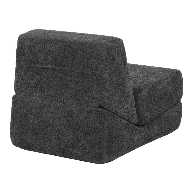 Fotel-Krevat Ferderina pakoworld pëlhurë në ngjyrë gri të errët 66x102x73cm