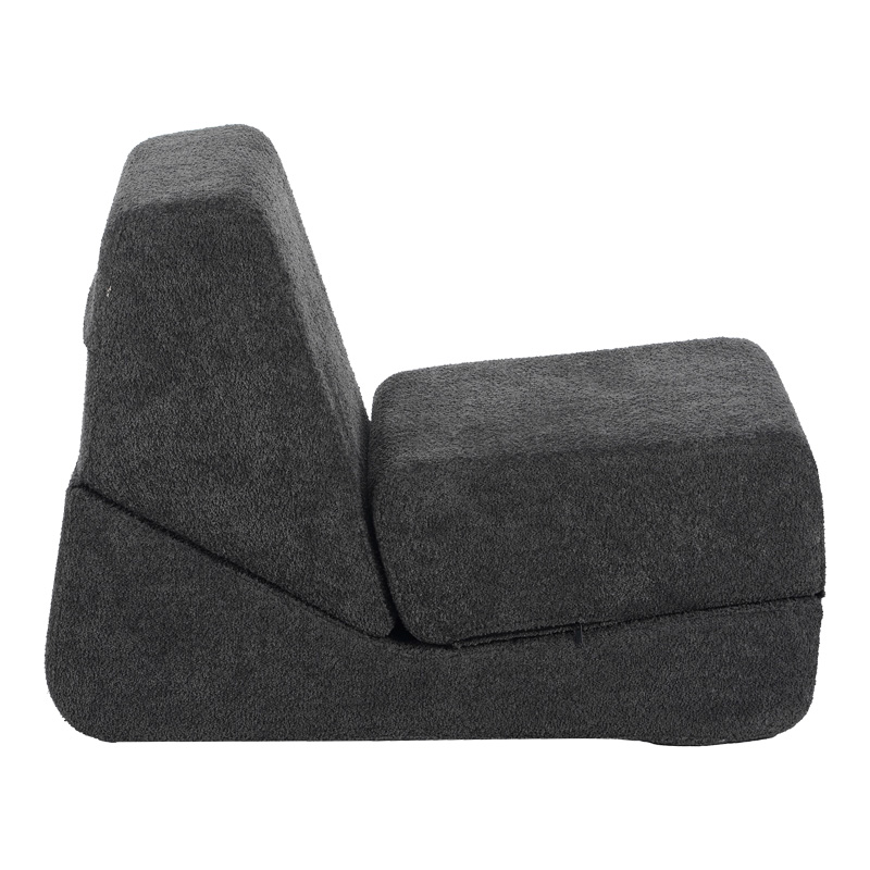 Fotel-Krevat Ferderina pakoworld pëlhurë në ngjyrë gri të errët 66x102x73cm
