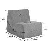 Fotel-Krevat Ferderina pakoworld pëlhurë në ngjyrë gri të errët 66x102x73cm
