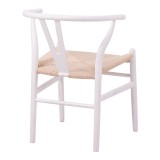 Karrige Wishbone pakoworld prej druri gome-litar në nuancë të bardhë 53.5x57x74cm
