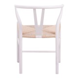 Karrige Wishbone pakoworld prej druri gome-litar në nuancë të bardhë 53.5x57x74cm