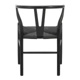 Karrige Wishbone pakoworld prej druri gome-litar në nuancë të zezë 53.5x57x74cm