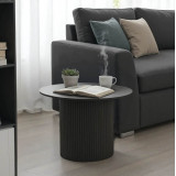 Tavolinë kafeje Dovel pakoworld mdf-metal në nuancë të zezë D70x45cm