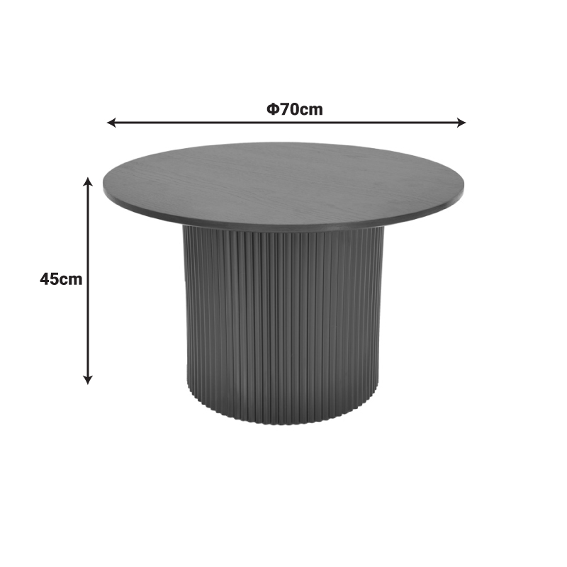 Tavolinë kafeje Dovel pakoworld mdf-metal në nuancë të zezë D70x45cm