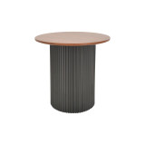 Tavolinë anësore Dovel pakoworld mdf në ngjyrë arre - metal i zi D50x50cm