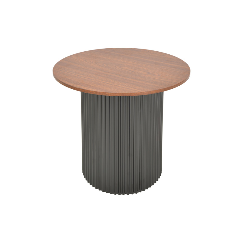 Tavolinë anësore Dovel pakoworld mdf në ngjyrë arre - metal i zi D50x50cm