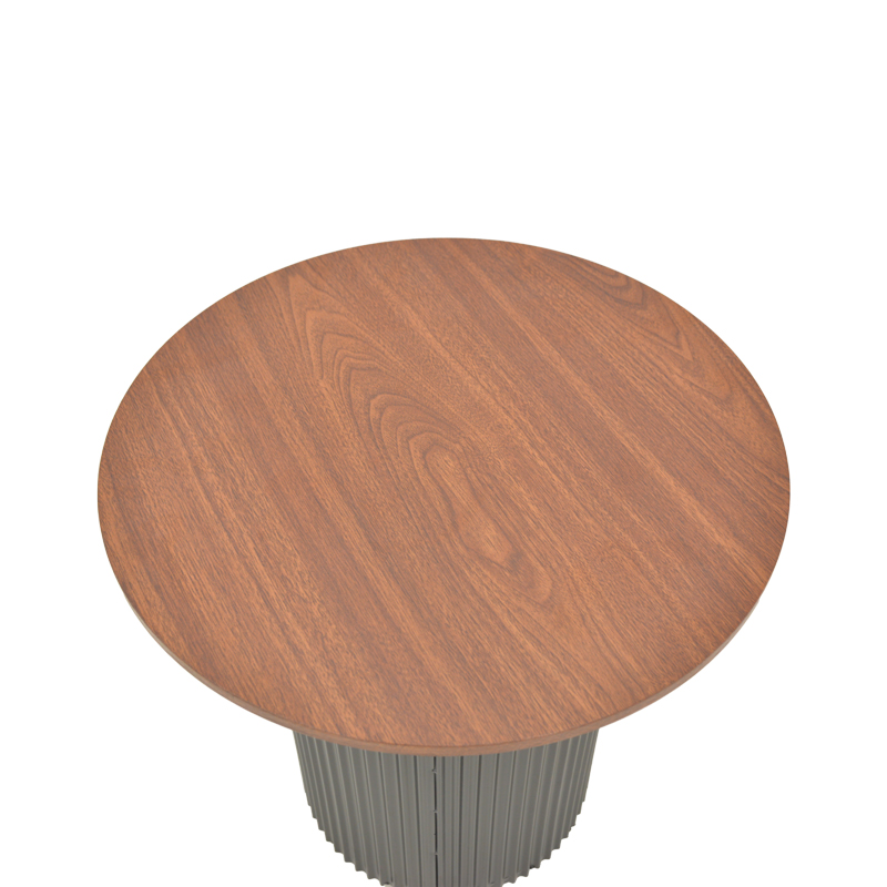 Tavolinë anësore Dovel pakoworld mdf në ngjyrë arre - metal i zi D50x50cm