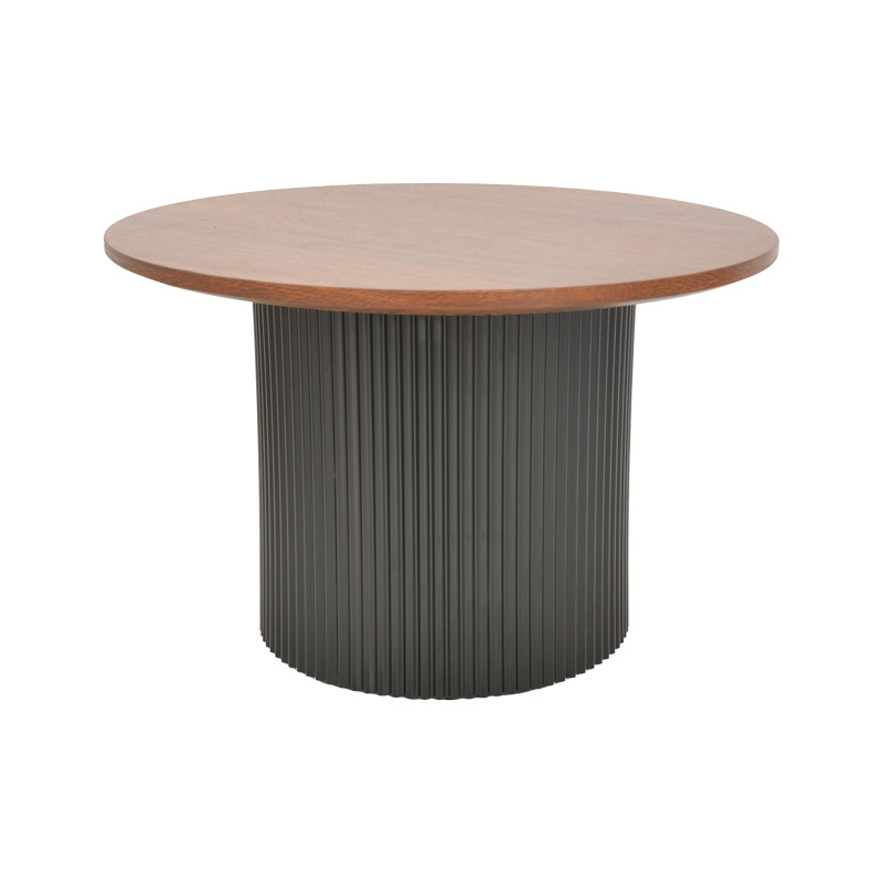 Tavolinë kafeje Dovel pakoworld mdf në arrë-metal të zi D70x45cm
