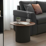 Tavolinë kafeje Dovel pakoworld mdf në arrë-metal të zi D70x45cm