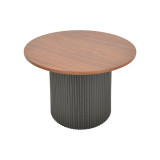 Tavolinë kafeje Dovel pakoworld mdf në arrë-metal të zi D70x45cm