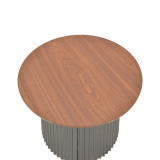 Tavolinë kafeje Dovel pakoworld mdf në arrë-metal të zi D70x45cm