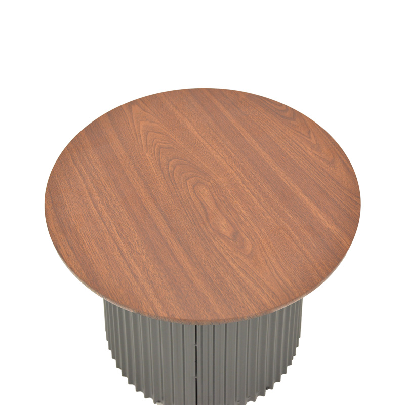Tavolinë kafeje Dovel pakoworld mdf në arrë-metal të zi D70x45cm