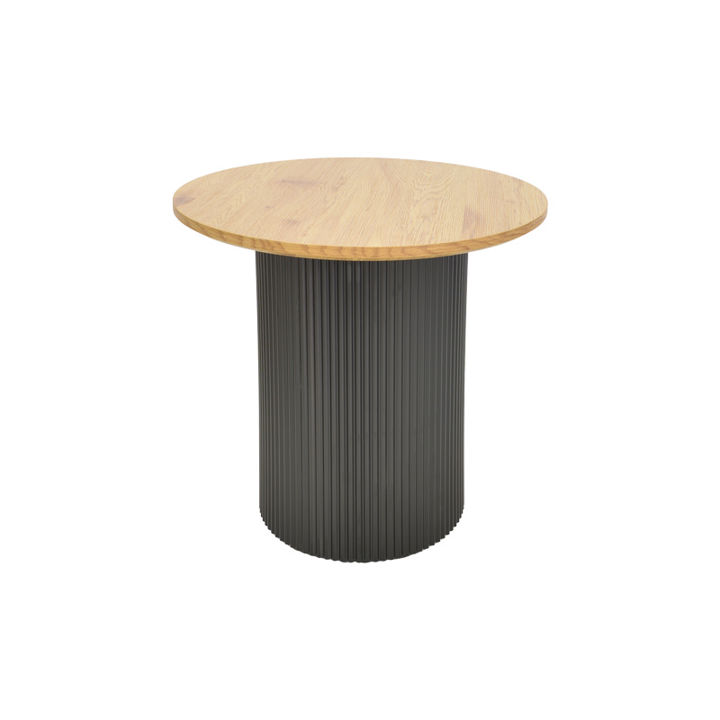 Tavolinë anësore Dovel pakoworld mdf në sonoma-metal i zi D50x50cm