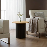 Tavolinë anësore Dovel pakoworld mdf në sonoma-metal i zi D50x50cm