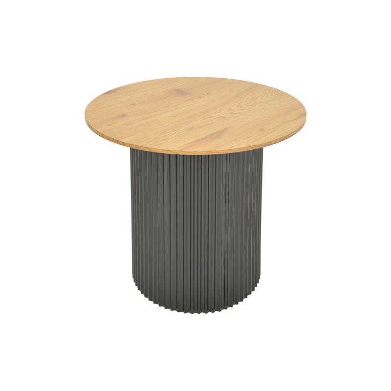 Tavolinë anësore Dovel pakoworld mdf në sonoma-metal i zi D50x50cm
