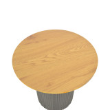 Tavolinë anësore Dovel pakoworld mdf në sonoma-metal i zi D50x50cm