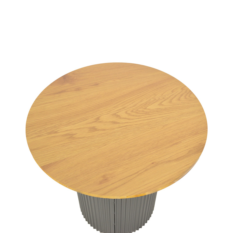 Tavolinë anësore Dovel pakoworld mdf në sonoma-metal i zi D50x50cm