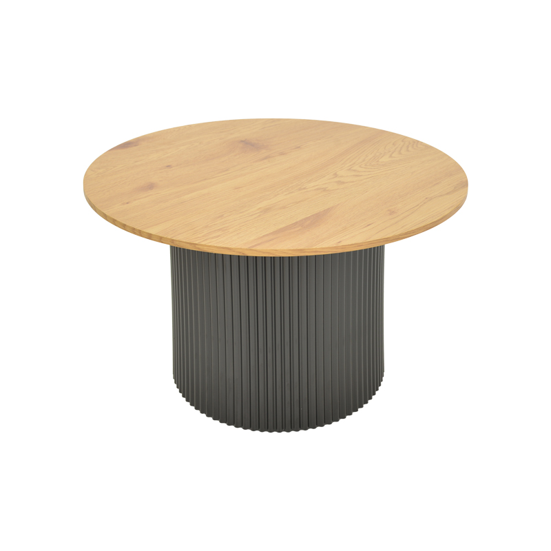 Tavolinë kafeje Dovel pakoworld mdf në sonoma-metal të zi D70x45cm