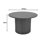 Tavolinë kafeje Dovel pakoworld mdf në sonoma-metal të zi D70x45cm