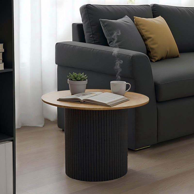 Tavolinë kafeje Dovel pakoworld mdf në sonoma-metal të zi D70x45cm