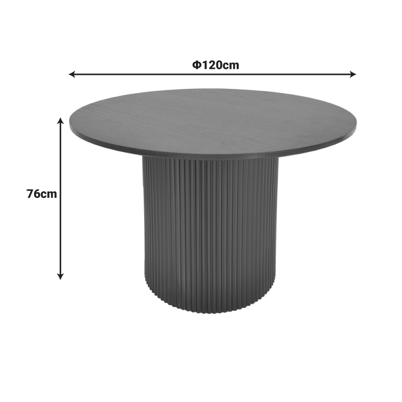 Tavolinë Karulo pakoworld mdf në nuancë të zezë Φ120x76cm