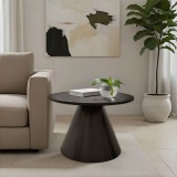 Tavolinë kafeje Donda pakoworld mdf-metal në nuancë të zezë D60x46cm