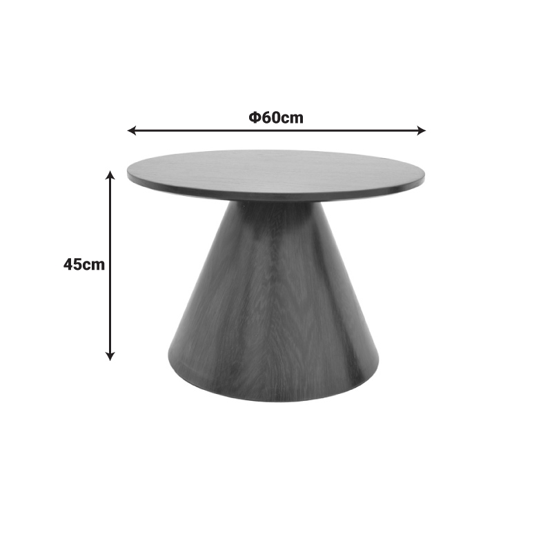 Tavolinë kafeje Donda pakoworld mdf-metal në nuancë të zezë D60x46cm