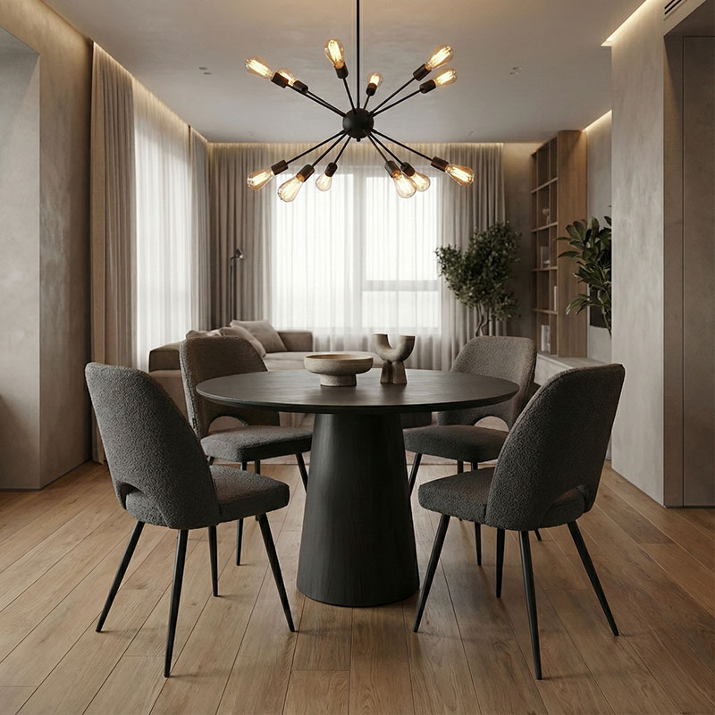 Tavolinë Donda pakoworld mdf e zezë D100x76cm
