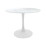 Tavolinë Balou pakoworld mdf në të bardhë me pamje mermeri D80x73cm