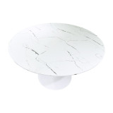 Tavolinë Balou pakoworld mdf në të bardhë me pamje mermeri D80x73cm