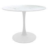 Tavolinë Balou pakoworld mdf në të bardhë me pamje mermeri D120x73cm