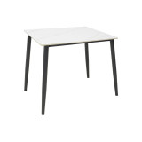 Tavolinë Gustas pakoworld mermer i bardhë gur i sinterizuar-metal i zi 80x80x76cm
