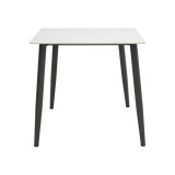 Tavolinë Gustas pakoworld mermer i bardhë gur i sinterizuar-metal i zi 80x80x76cm