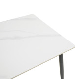 Tavolinë Gustas pakoworld mermer i bardhë gur i sinterizuar-metal i zi 120x80x76cm