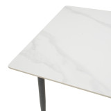 Tavolinë Gustas pakoworld mermer i bardhë gur i sinterizuar-metal i zi 120x80x76cm