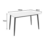 Tavolinë Gustas pakoworld mermer i bardhë gur i sinterizuar-metal i zi 120x80x76cm