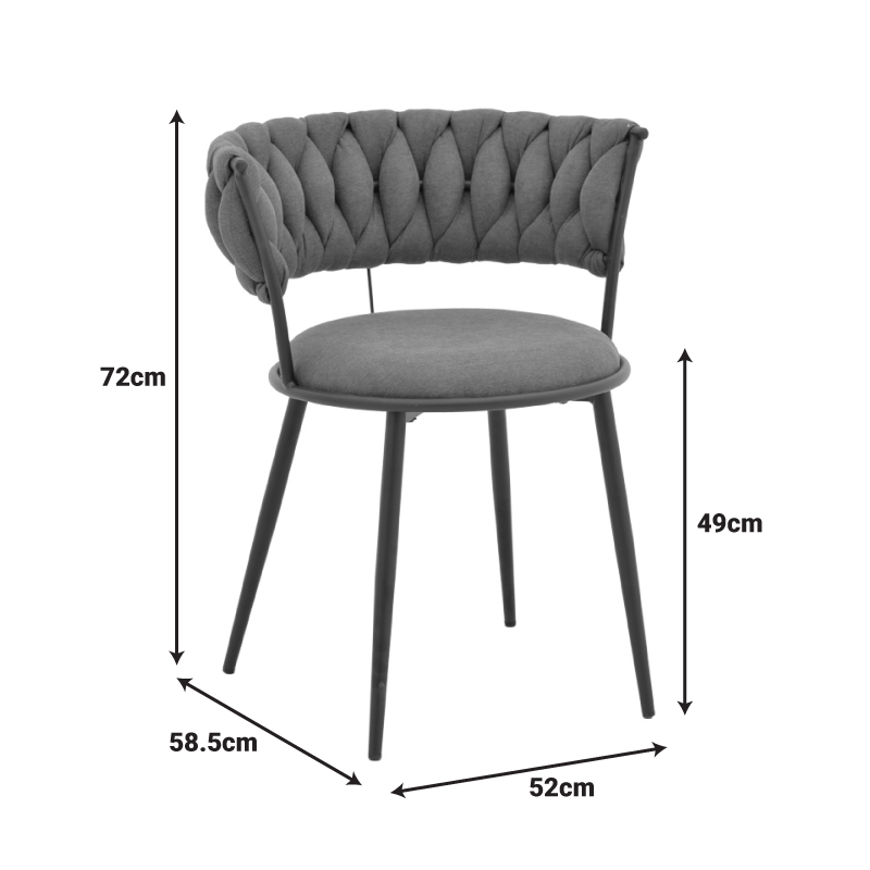 Fotel Alkia I pakoworld me pëlhurë në nuancë kaki - këmbë metalike të zeza 57x58.5x72cm