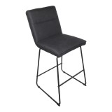 Karrige bari Essential pakoworld pëlhurë e zezë-këmbë metalike e zezë 53x64.5x107cm