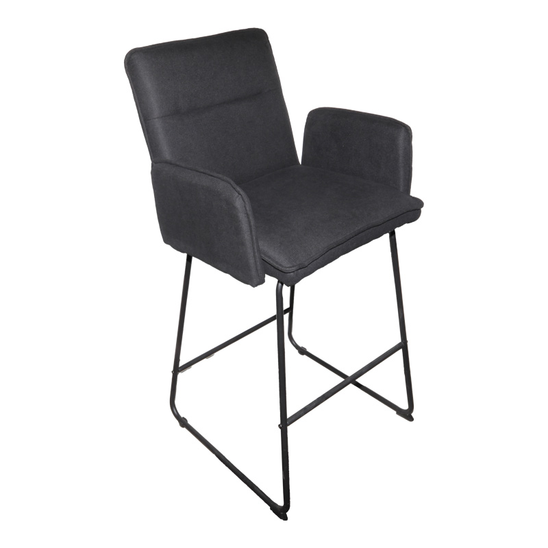 Karrige bari Essential pakoworld pëlhurë e zezë-këmbë metalike e zezë 57x64.5x107cm