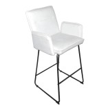 Karrige bari Essential pakoworld pëlhurë e bardhë-këmbë metalike e zezë 57x64.5x107cm